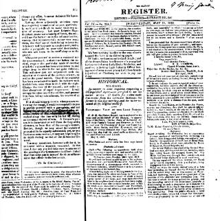 cover page of Military Register published on May 13, 1818